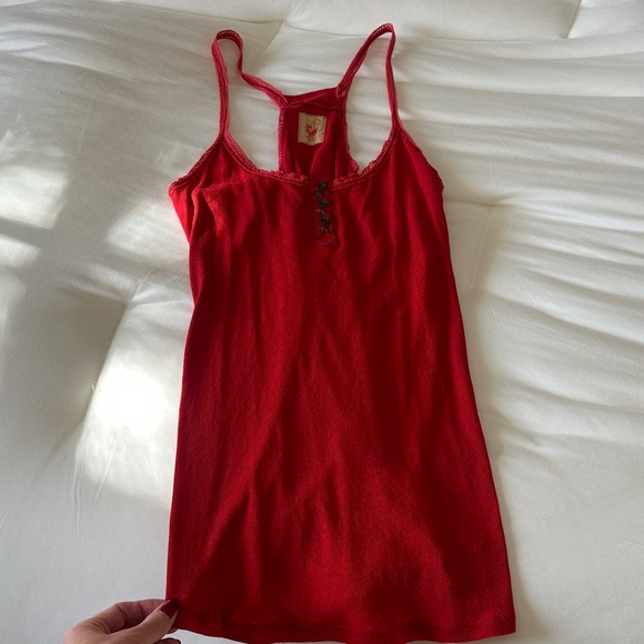 Free People Red Racerback Tank Top - Picture 5 of 5